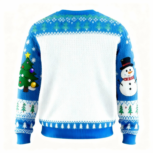WW | Festlicher Weihnachtsmann & Schneemann Urlaubspullover - Ultimatives hässliches Weihnachtsfeier-Outfit