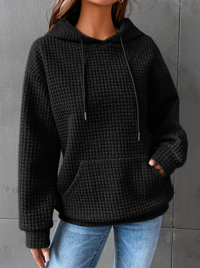 WW | Waffelstrick Hoodie Damen - lässiger Oversized Pullover