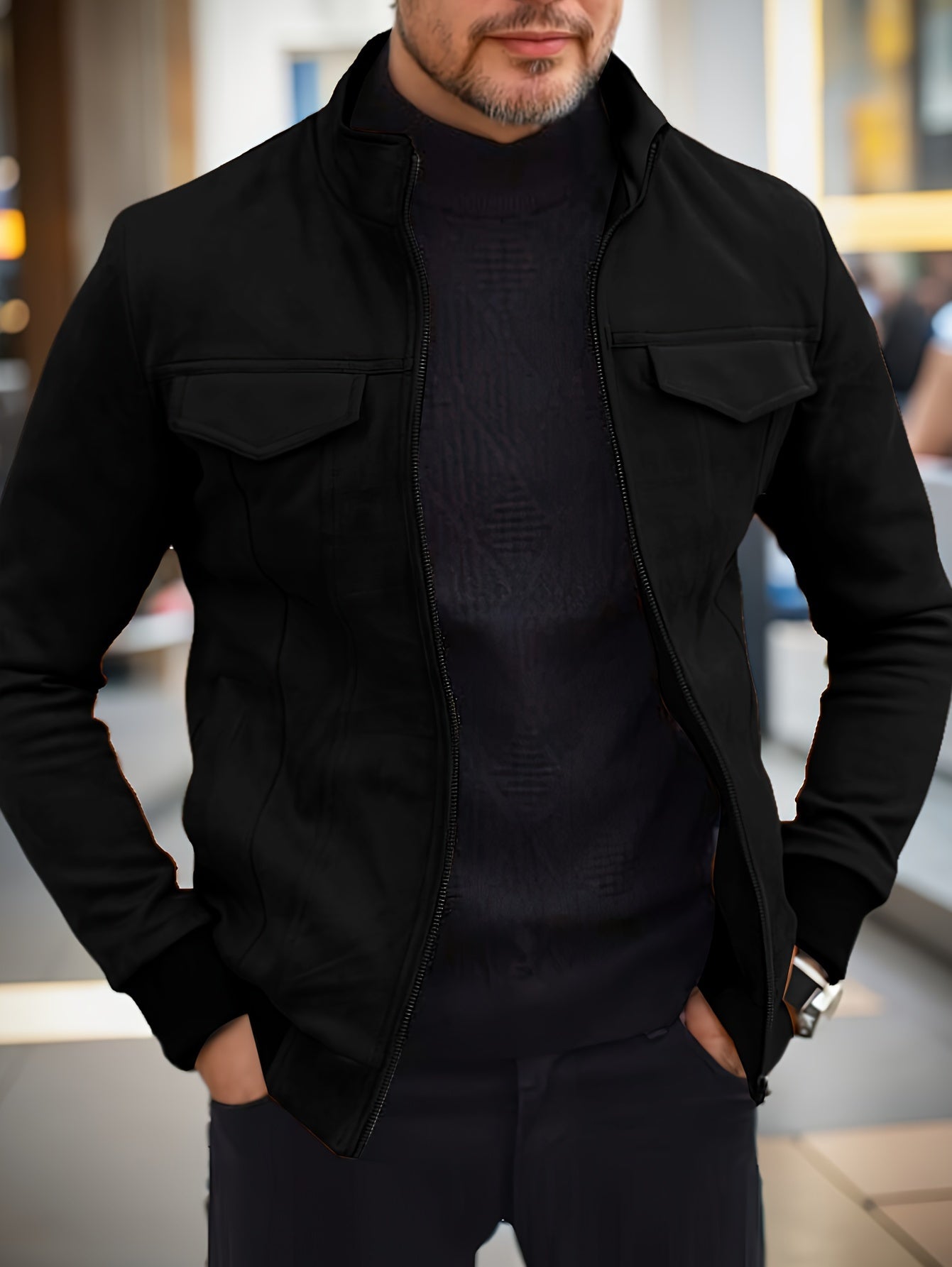 WW | Plain Fleece Winter Jacket for Men - Ideal for winter