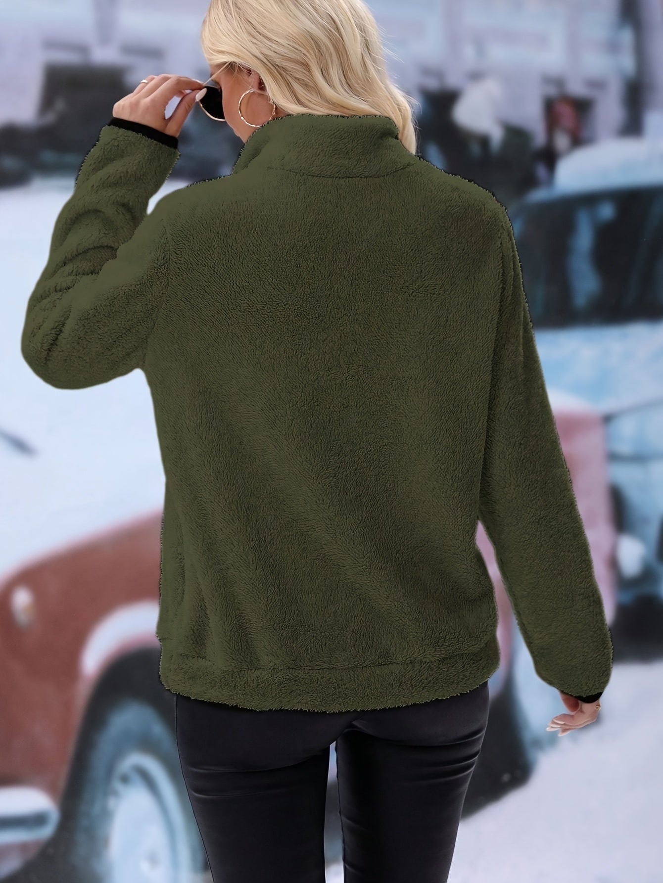 WW | Lässiger Fleecepullover mit Reißverschluss Damen
