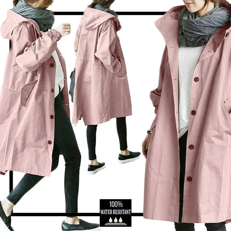 WW | Übergroße Kapuzen-Windbreaker-Regenjacke