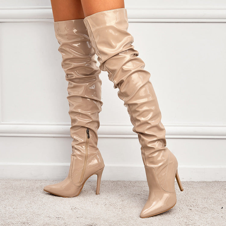 WW | Kniehohe Lange Stiefel Für Frauen Mit Super Hohem Absatz Für Partys