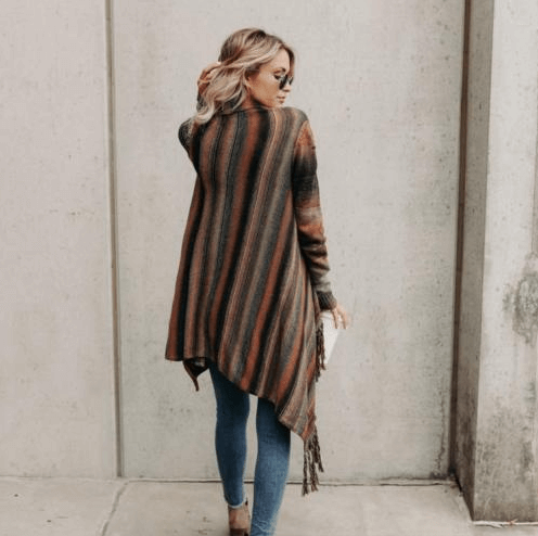 WW | Herbst und Winter Mittellange Strickjacke