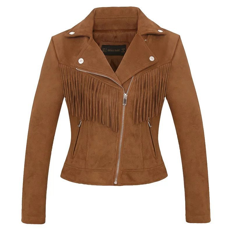 WW | Wildlederjacke - Im Western-Stil - Kunstwildleder - Statement-Oberbekleidung