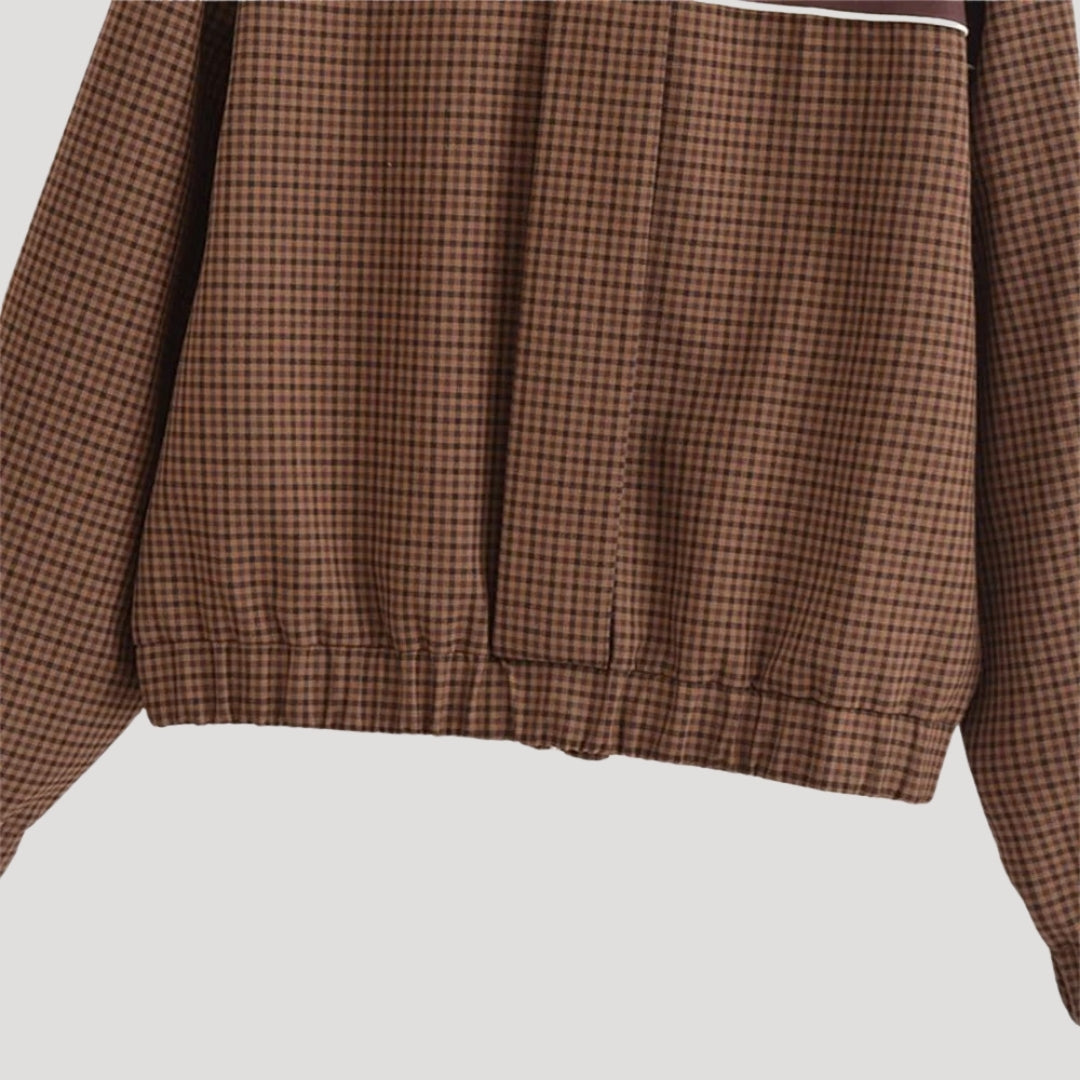 WW | Damen leichte karierte Zip-Up Freizeit Frühlingsjacke