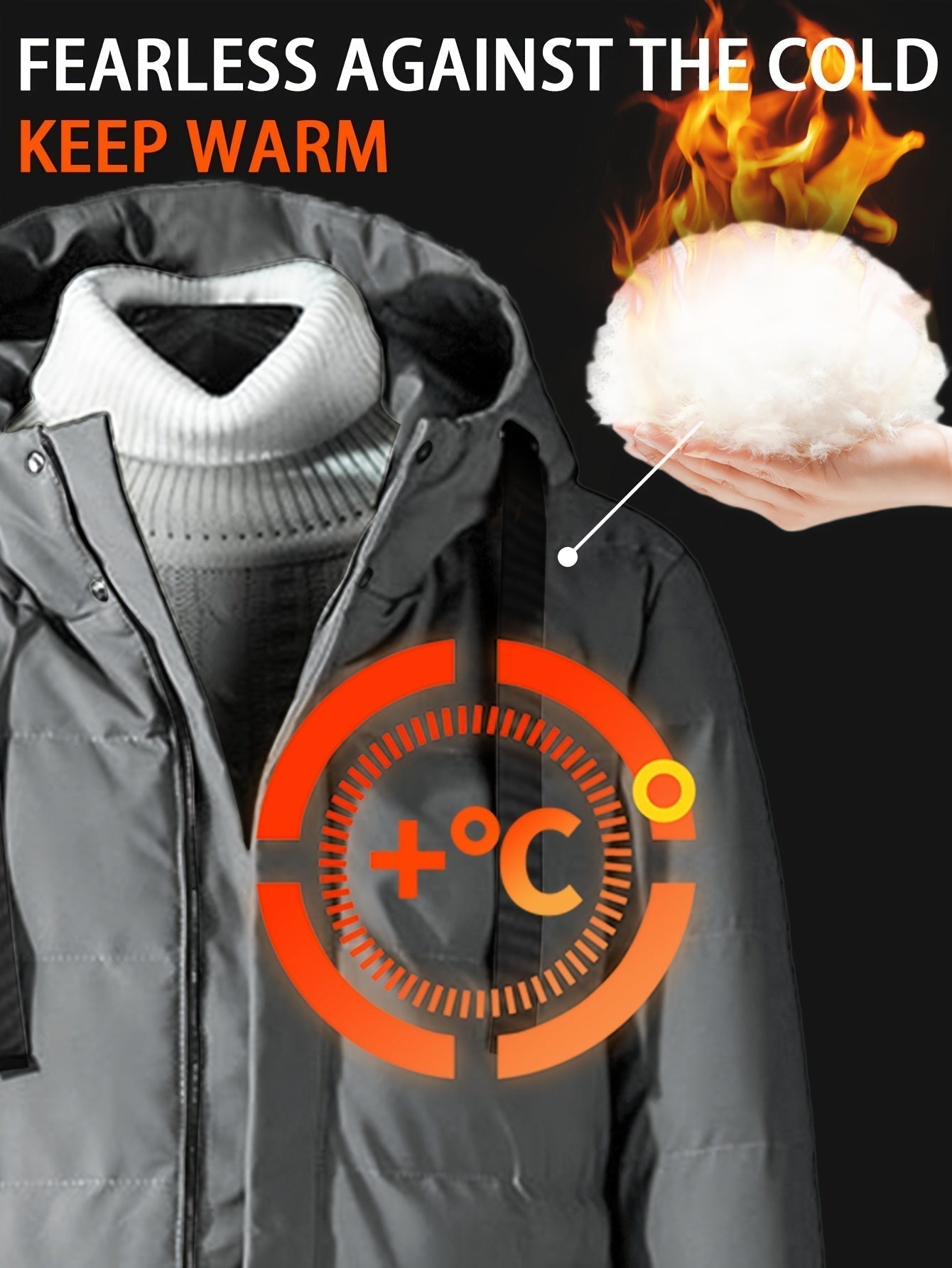 WW | Windproof Mid-Length Zipper Hooded Winter Jacket - Ideal for Winter