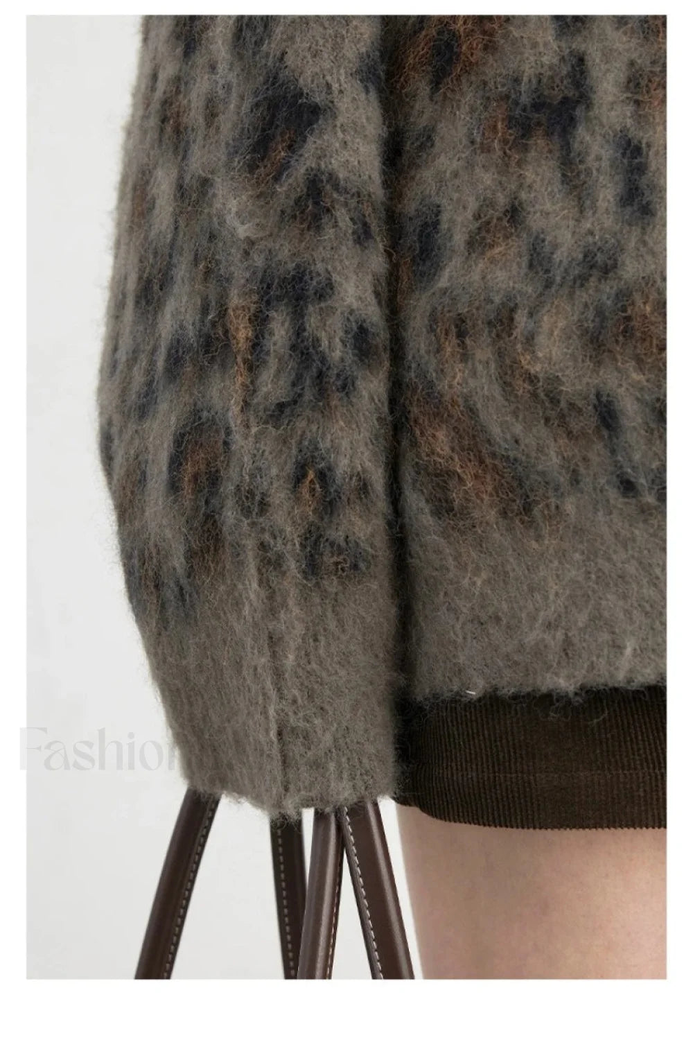 WW | Cozy leopard print single-breasted cardigan