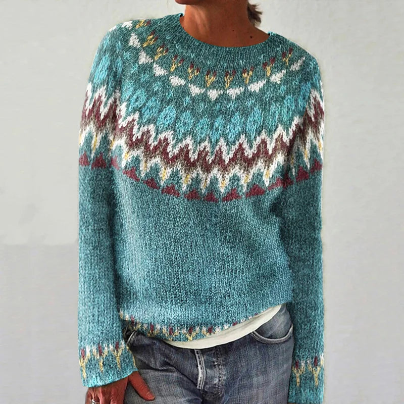WW | Stylish sweater with vintage pattern