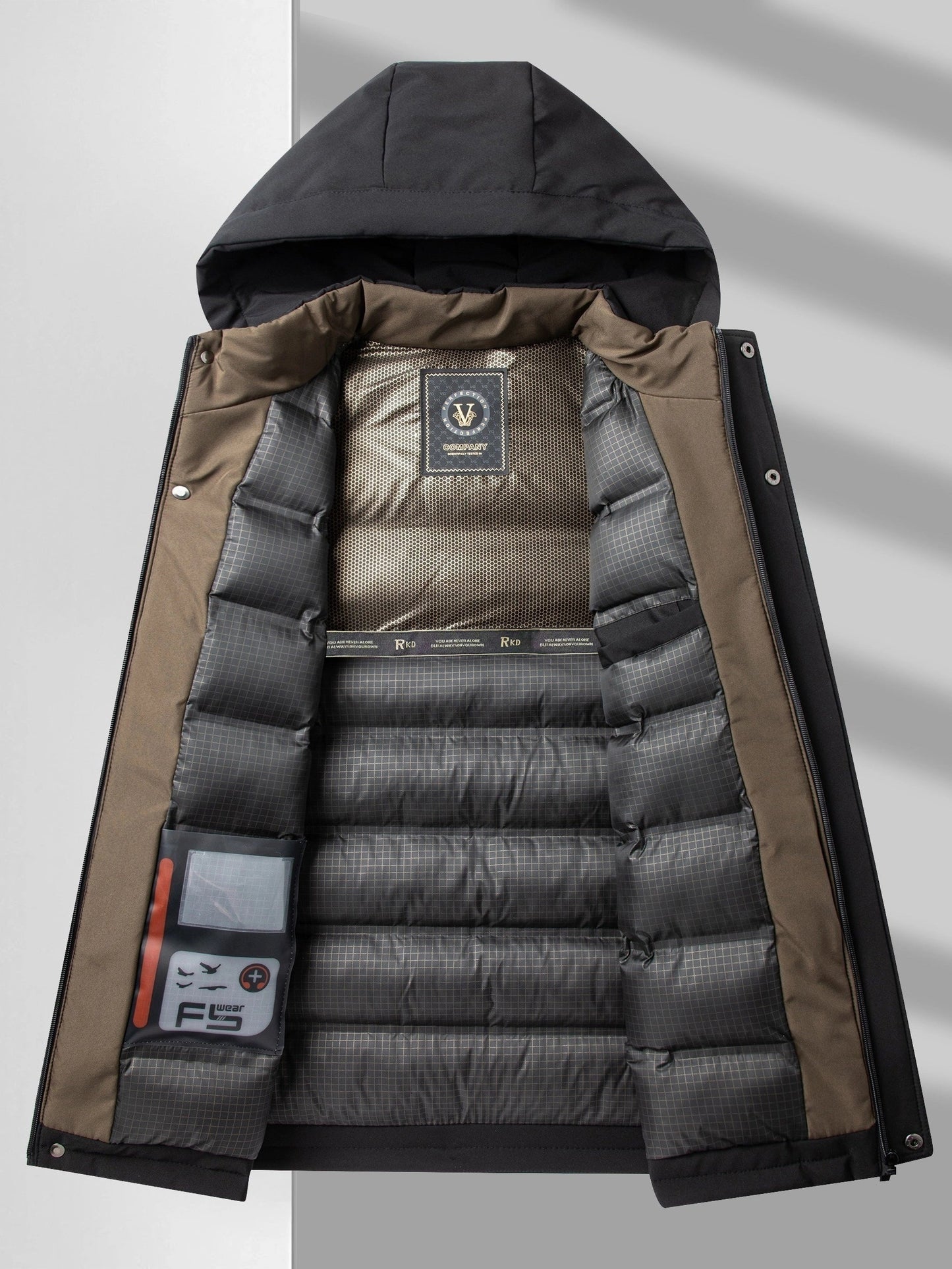 WW | Hooded Long Sleeve Zip-Up Padded Winter Jacket for Men - Perfect for Outdoor Activities
