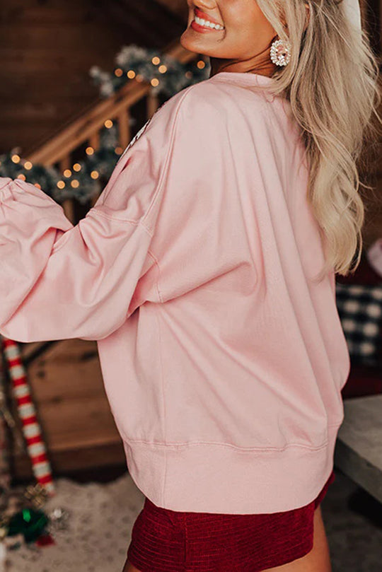 WW | Weihnachtsmann Pailletten Lässiges Lockeres Sweatshirt