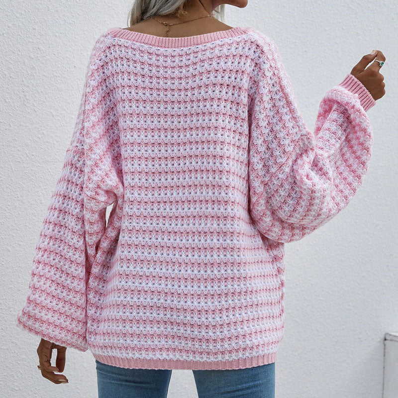 WW | Gestreifter Strickpullover mit Lässigem Look