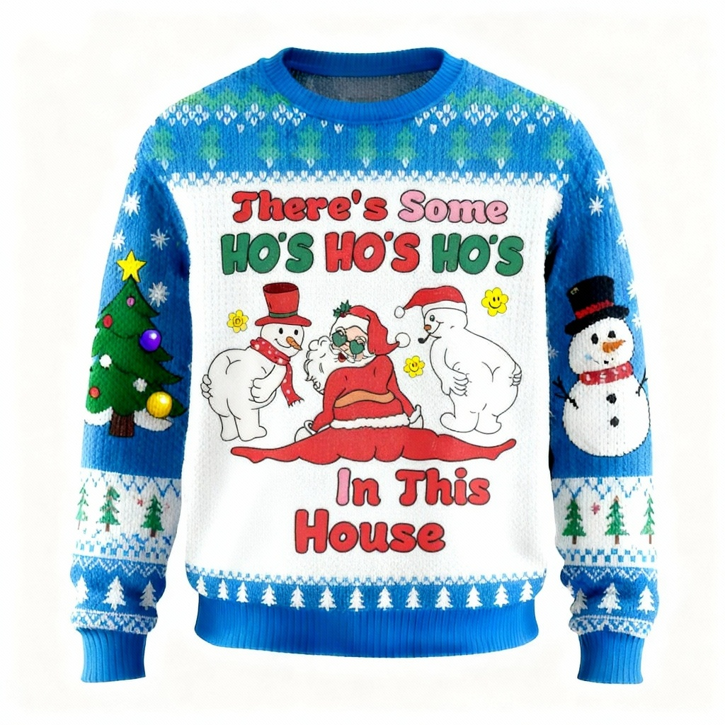 WW | Festlicher Weihnachtsmann & Schneemann Urlaubspullover - Ultimatives hässliches Weihnachtsfeier-Outfit