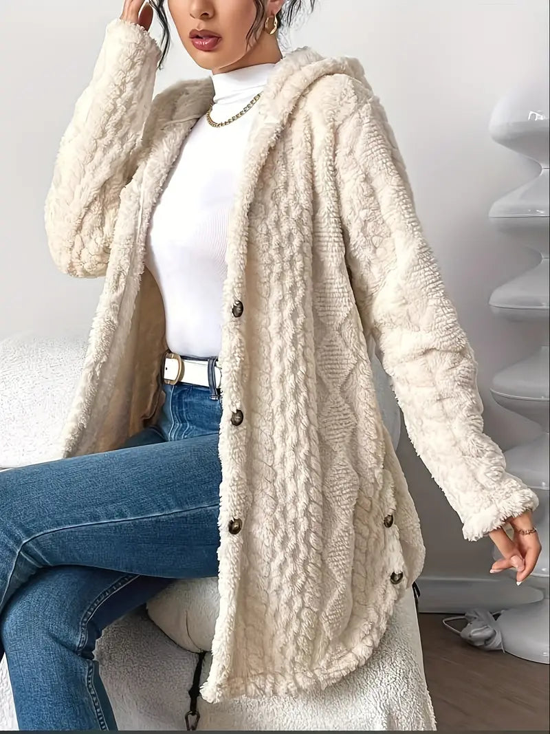WW | Long jacket with hood and buttons