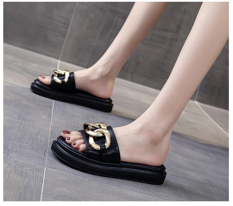 WW | Sandals women with platform and golden chain