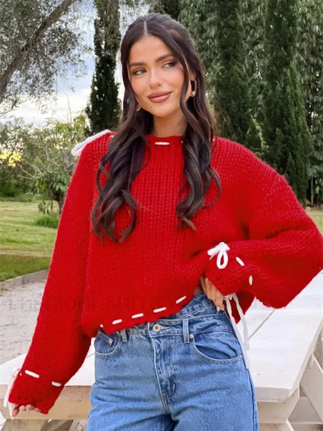 WW | Cosy knit jumper with contrast detail