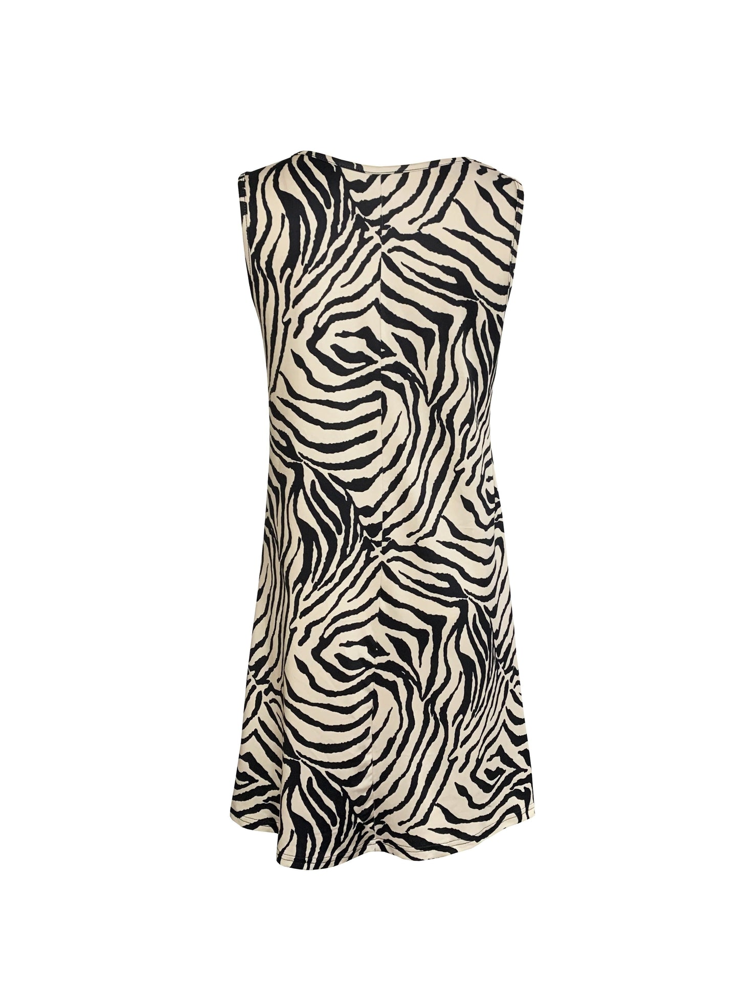 WW | Kleid Ohne Ärmel Zebra Sommerrock A-Linie