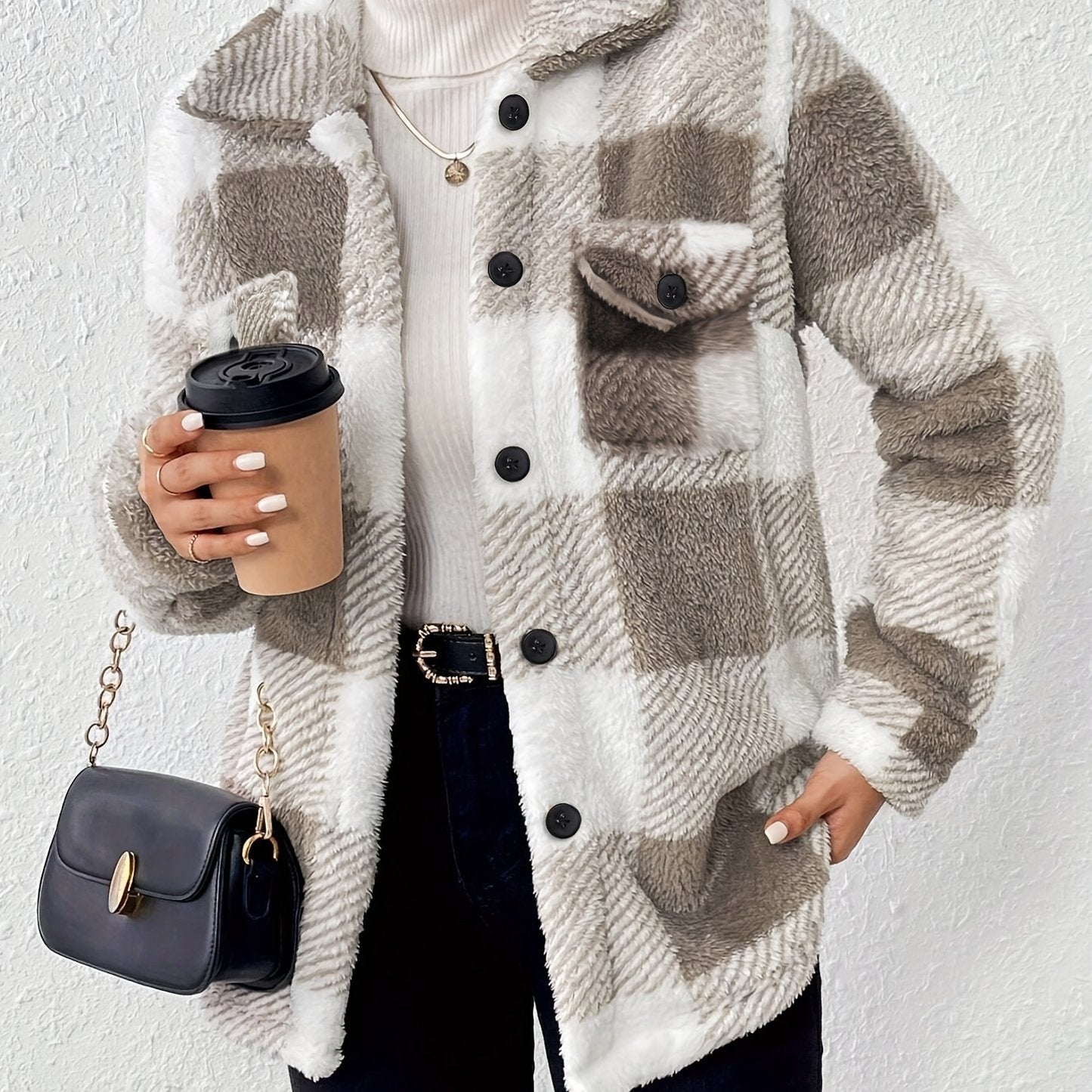 WW | Plaid jacket with a soft texture