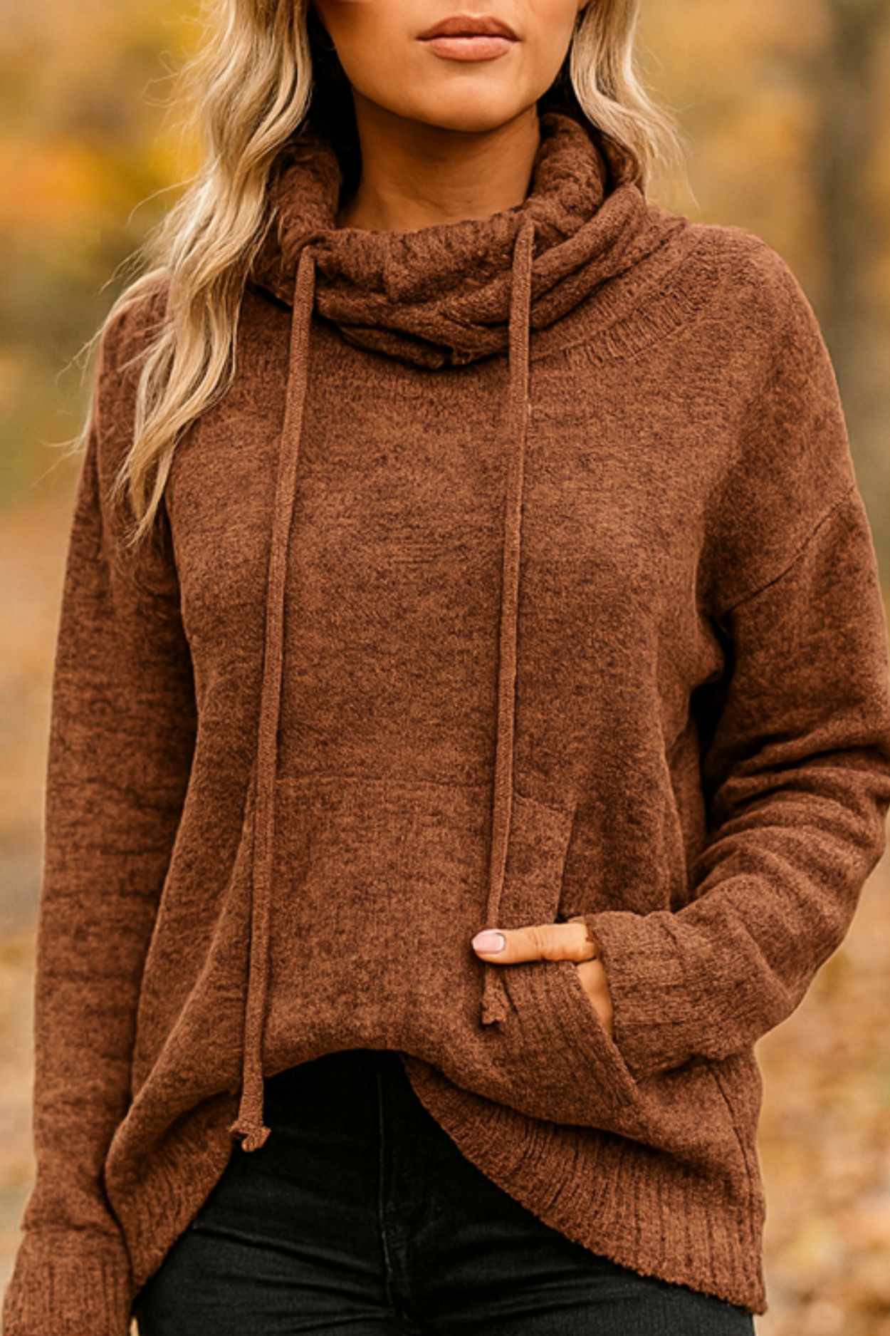 Xena | Long Sleeve Sweater with Pocket