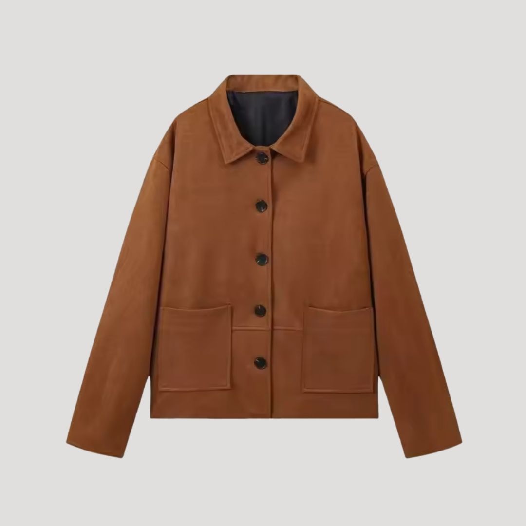 WW | Damen Wildleder Winterjacke Oversized Stil