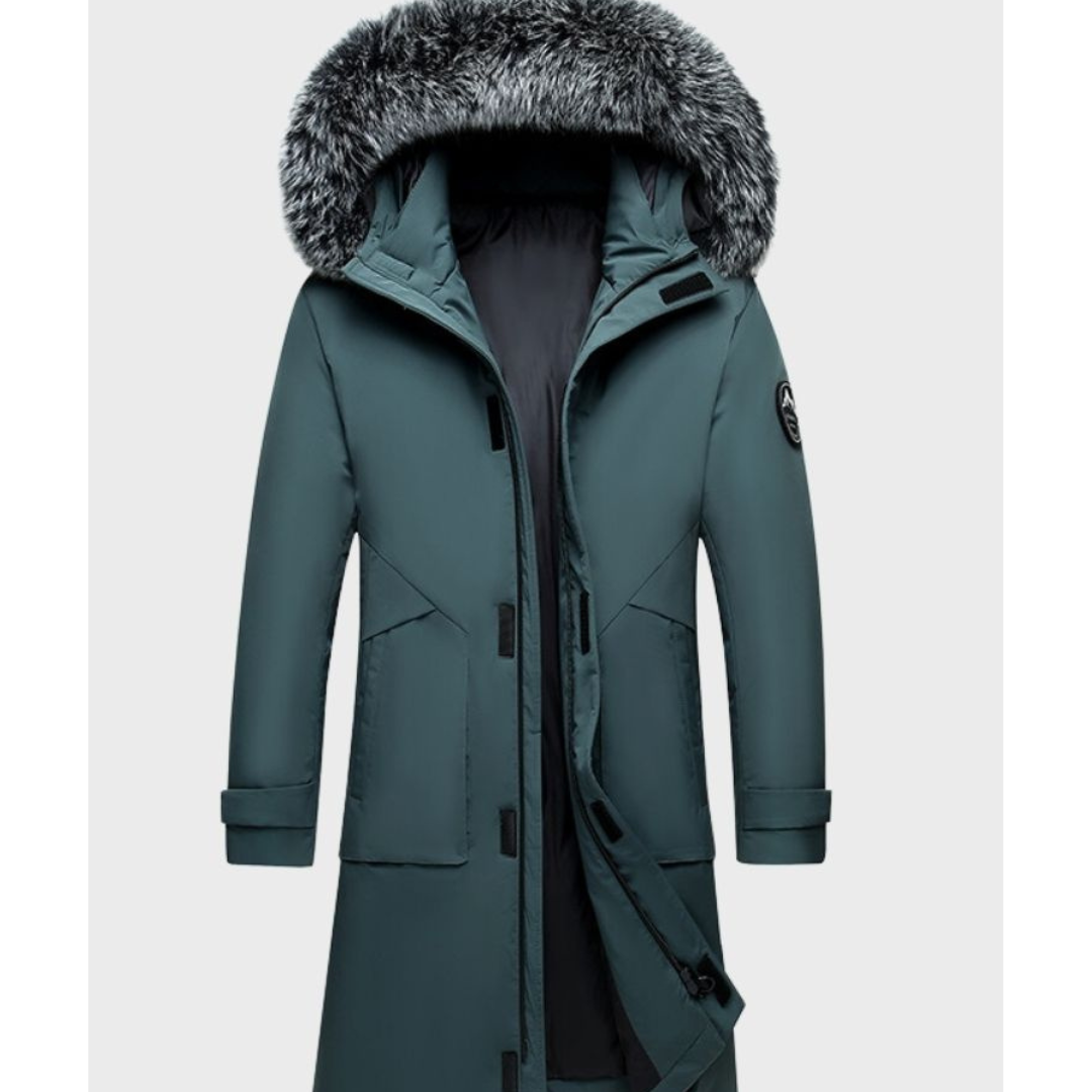 WW | Herren Winter Parka Mantel Mit Kapuzen Design Und Langer Passform