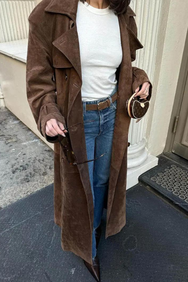 WW | Veganer Leder-Trenchcoat
