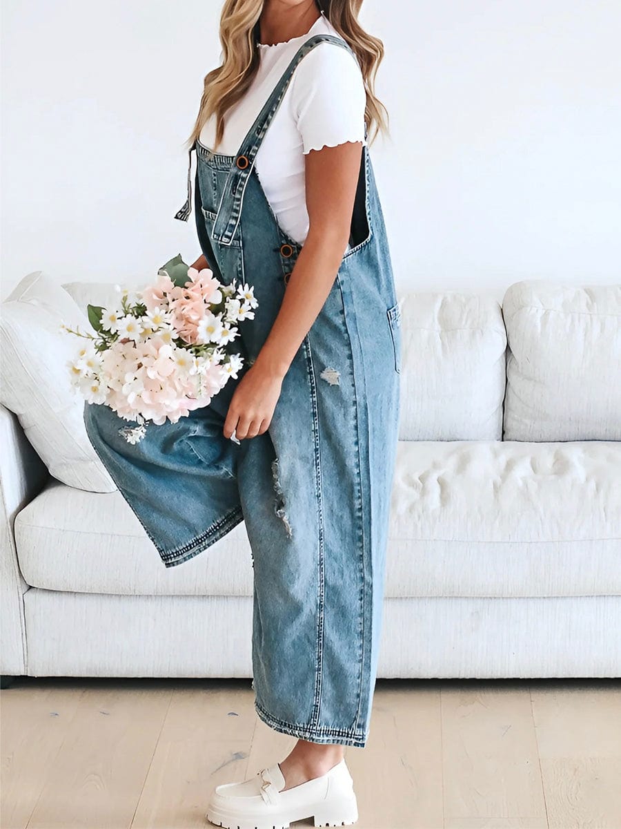 WW | Sleeveless Loose Denim Jumpsuit