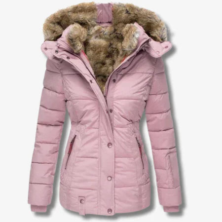 WW | Puffer Jacket Tailored Fit Padded Faux Fur Hood