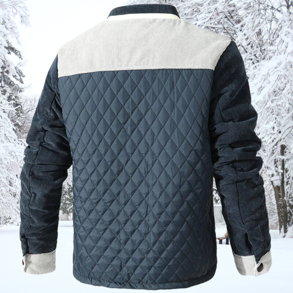 WW | Gepolsterte Jacke - Klassischer Kragen - Knopfverschluss - Kontrastierende Ärmel & Schultern