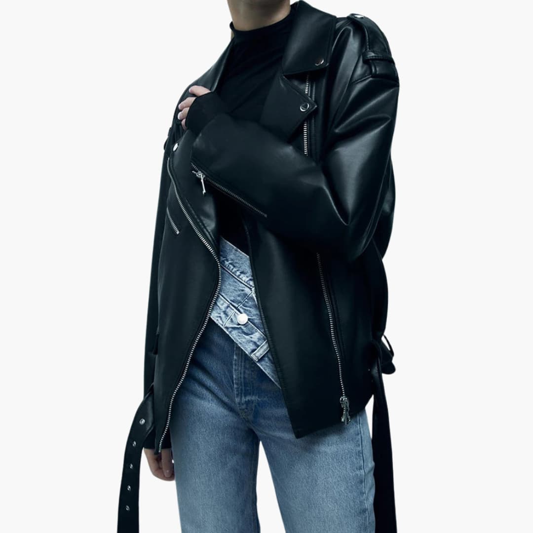 WW | Trendy Leather Biker Jacket for Women