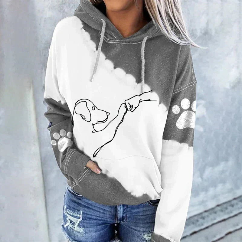 WW | Trendiger lockerer Hoodie mit Hundeaufdruck