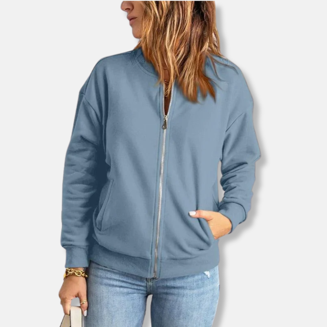 WW | Jacke - Leichtes Design - Lockere Passform - Reißverschluss - Rippkante Lässiger Look