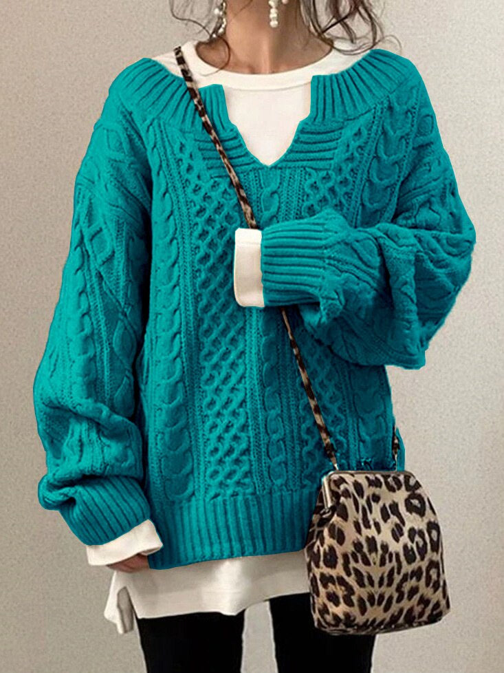 WW Luxe Sweater | Bequemer warmer Oversized-Zopfpullover aus weichem Material