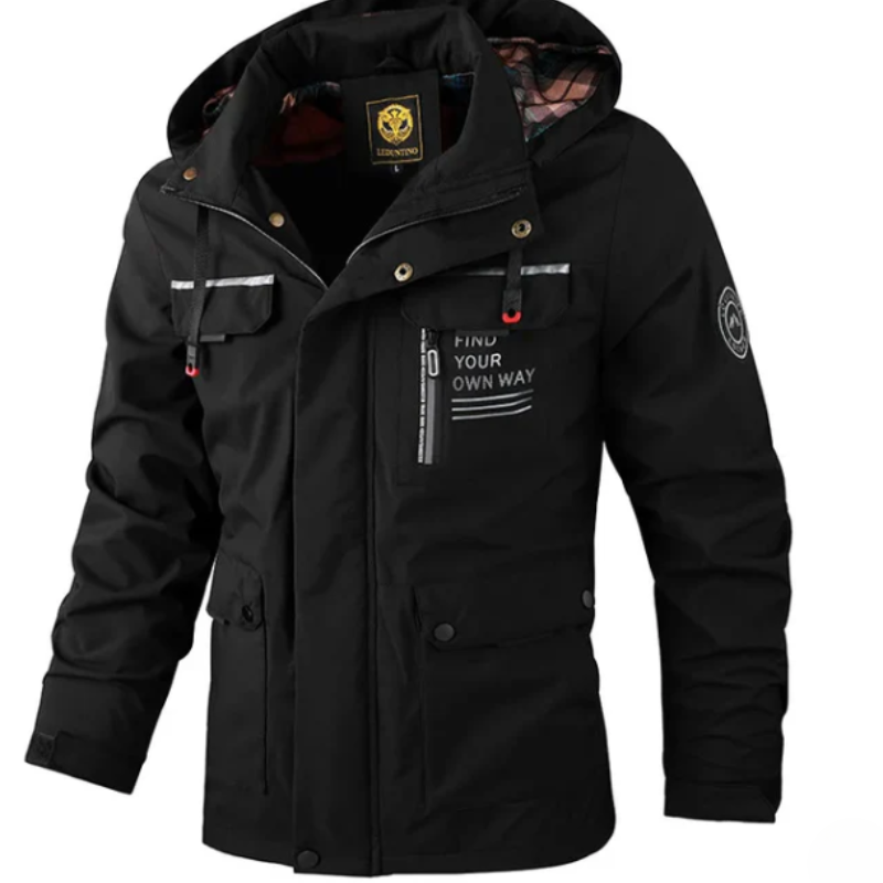 WW | Men's Winter Jacket with Adjustable Hood and Pocket Detail Design
