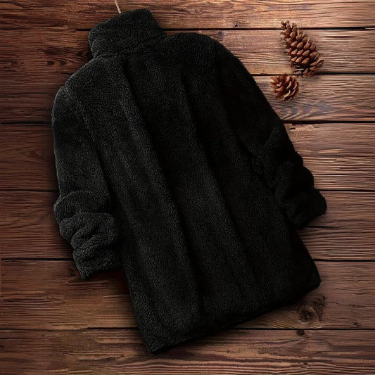 WW | Damen Teddy Zip-Up Pullover Lässig Langarm Winterjacke