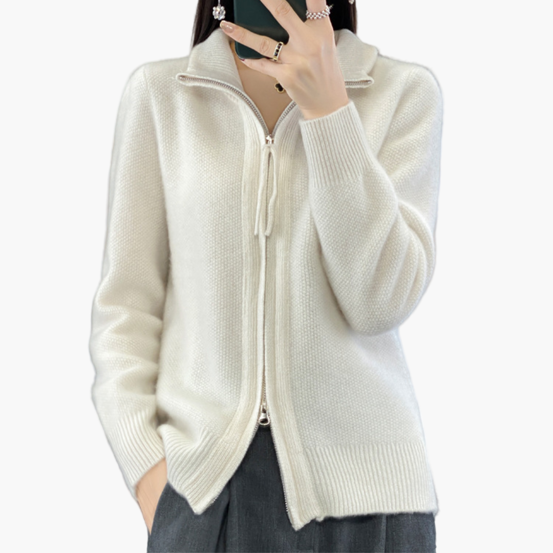 WW | Strickjacke mit Reißverschluss - Eleganter Casual Style für Alltag und Büro