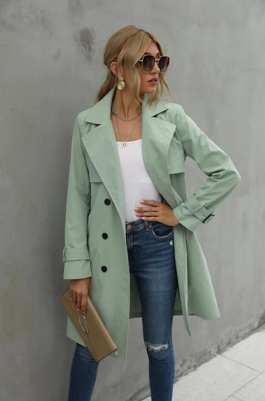 WW | Klassischer Trenchcoat mit Doppelte Knopfreihe Front