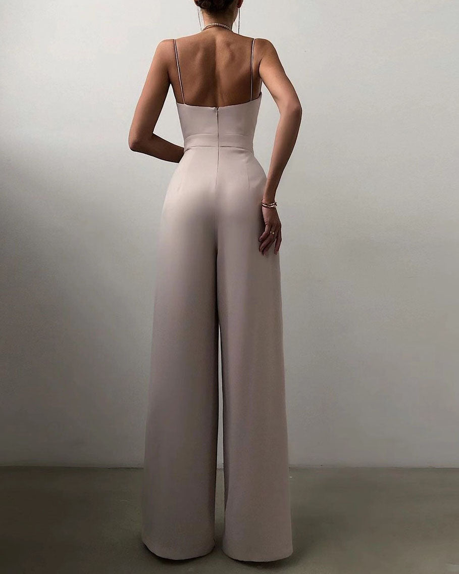 Rebecca – Straight-leg overall with a high waist and delicate straps