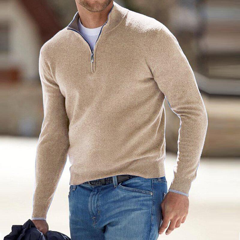 WW | Klassischer Herren-Pullover mit Reißverschlusskragen