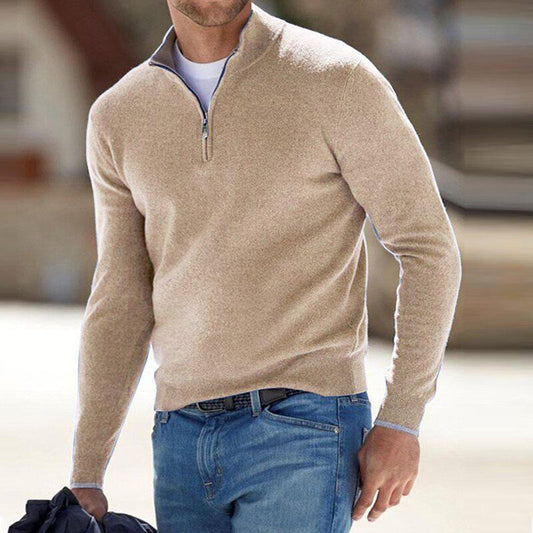WW | Klassischer Herren-Pullover mit Reißverschlusskragen