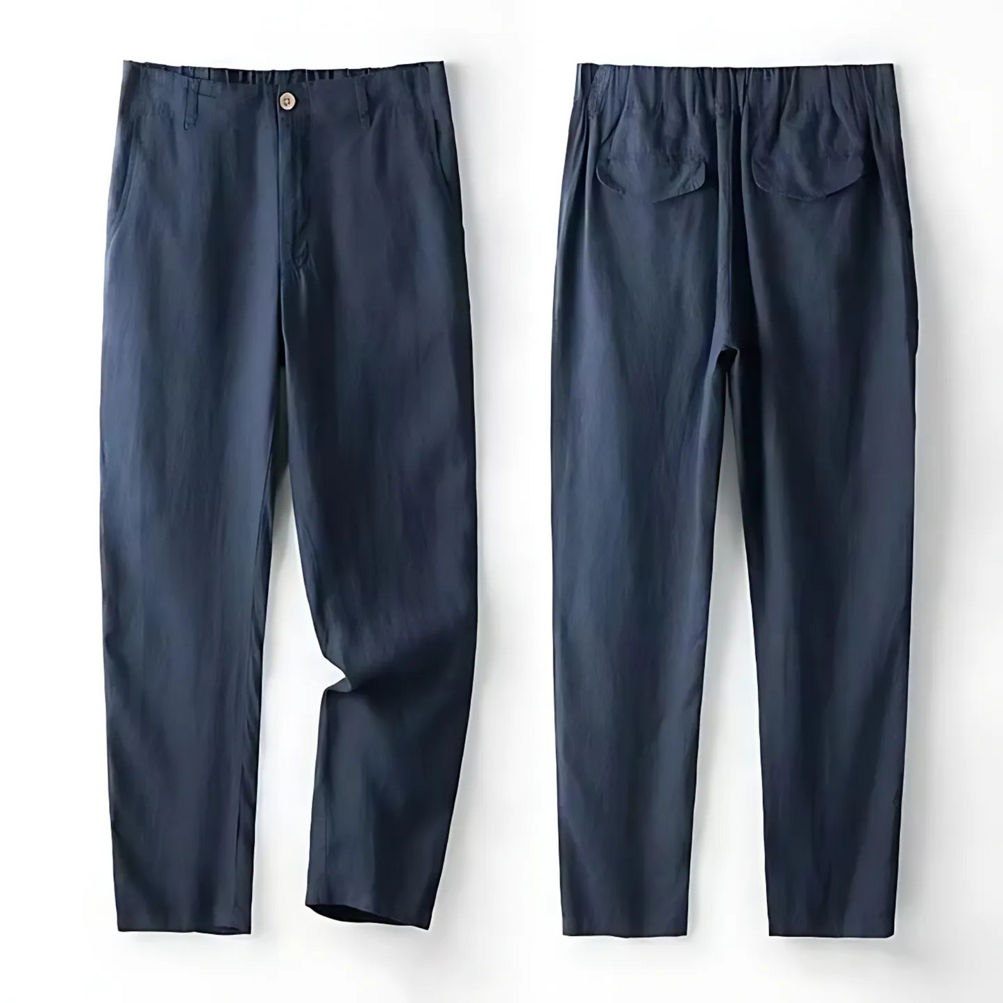 Zephyr Elegant Linen Set for Men - Dark Blue