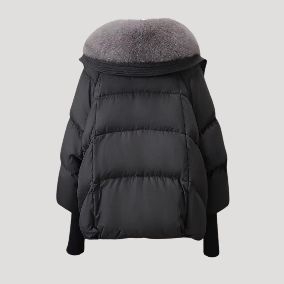 WW | Damen Schneemannjacke Kunstfellkragen Wintermantel