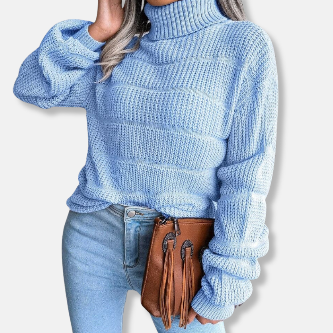 WW | Rollkragenpullover - Weiches Strickmaterial - Gerippte Optik - Lockere Passform - Langärmlig