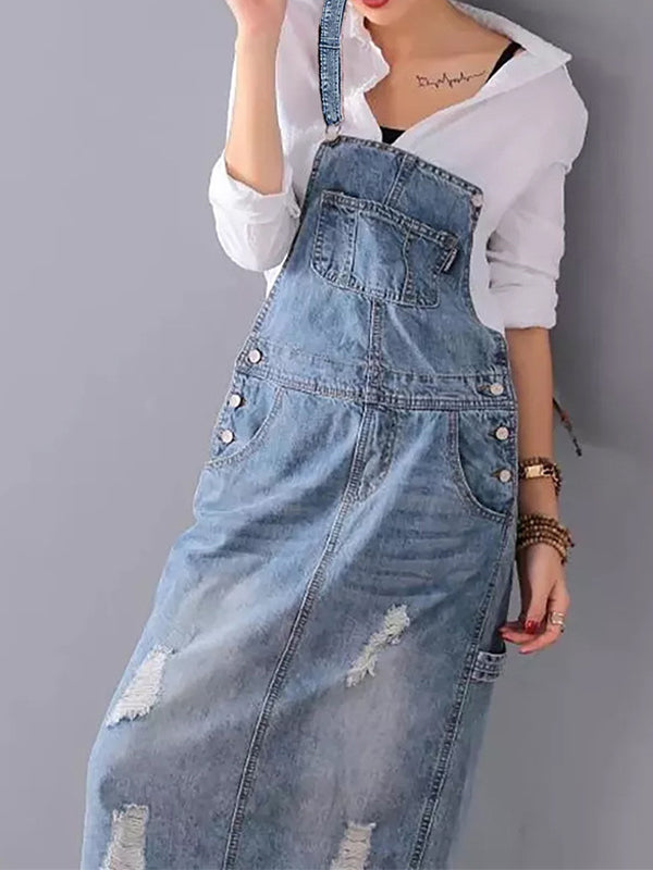 WW | Lässiges Denim-Latzkleid