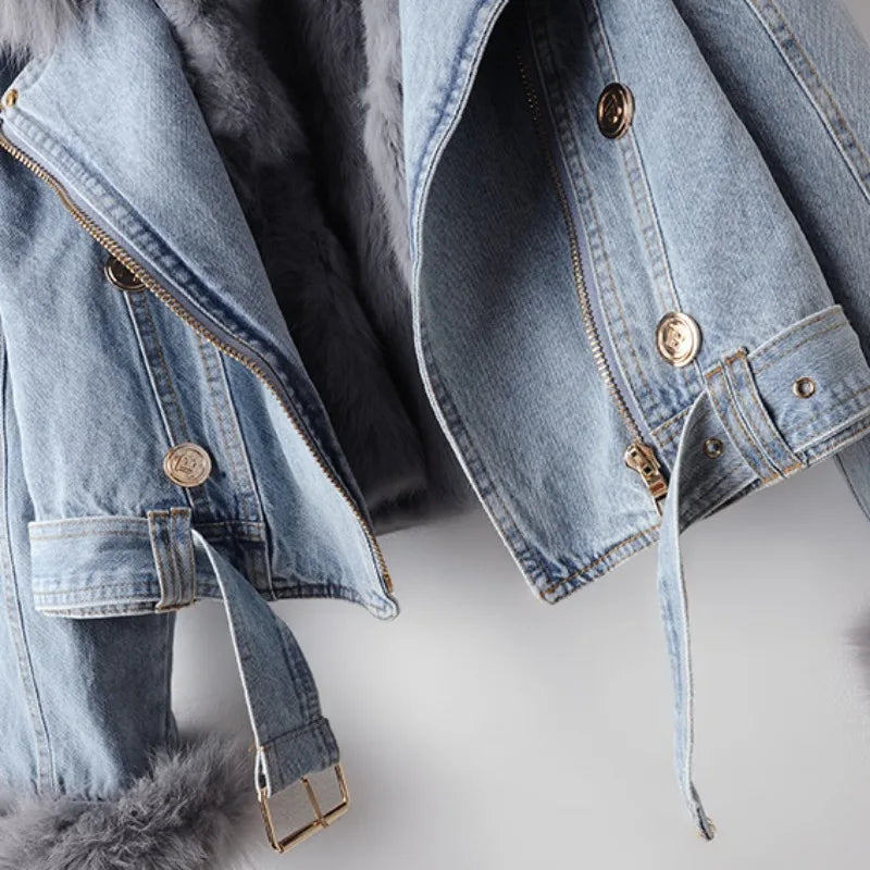 WW | Faux Fur Denim Motorrad