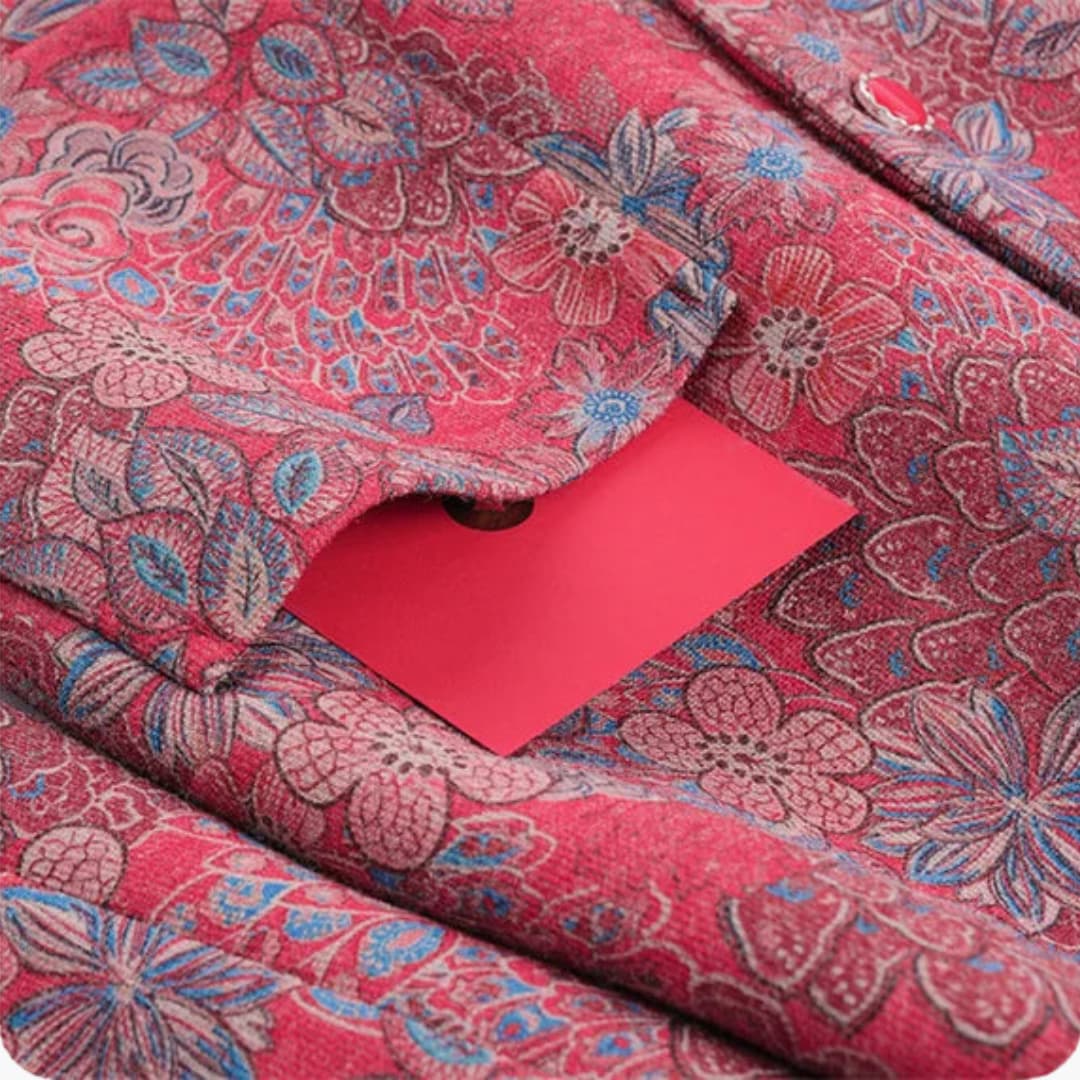 WW | Vintage Floral Wool Coat for Women