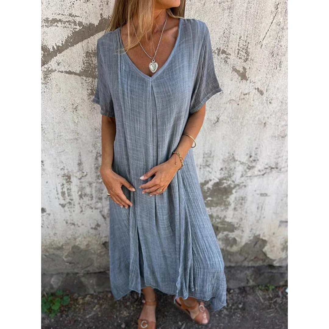 Linen Airy Loose Boho Summer Dress For Women