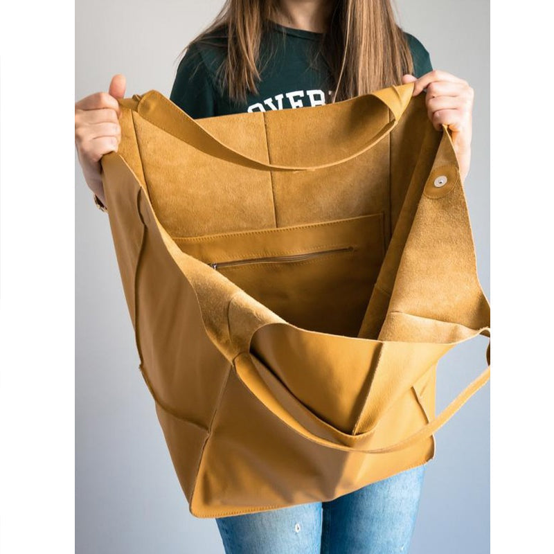 WW | Oversized Leather Shoulder Bag for Women
