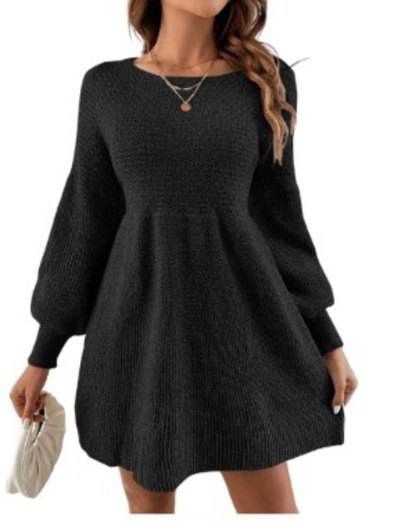 WW | Monochrome Apricot Mini Sweater Dress