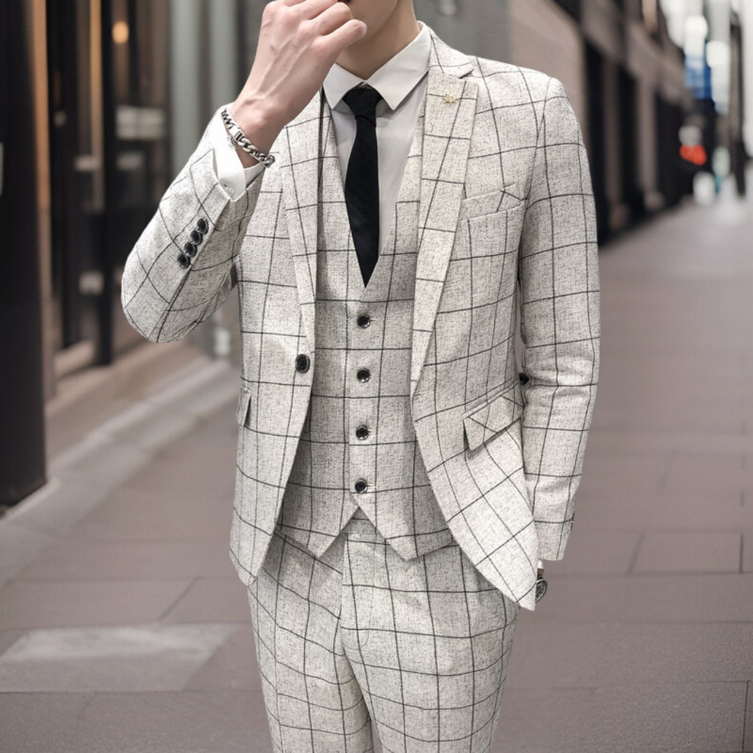 WW | 3-Piece Slim Fit Plaid Exclusive Fabric Suit