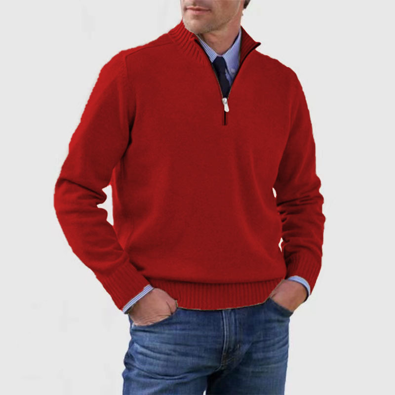WW | Eleganter Pullover für Herren mit halbem Reißverschluss